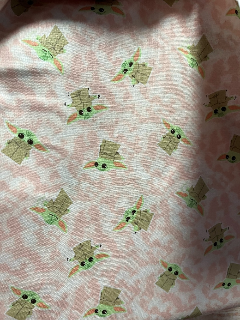 Pink Star Wars Yoda fabric 40”x20”